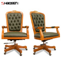 K204 Classic Wooden and leather swivel executive office High back Chair